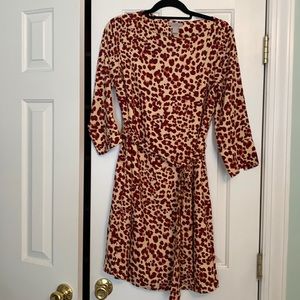Red cheetah print dress